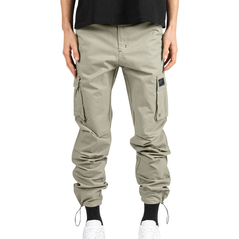 Men's cargo pants with multifunctional pockets and adjustable drawstring Ivyshape