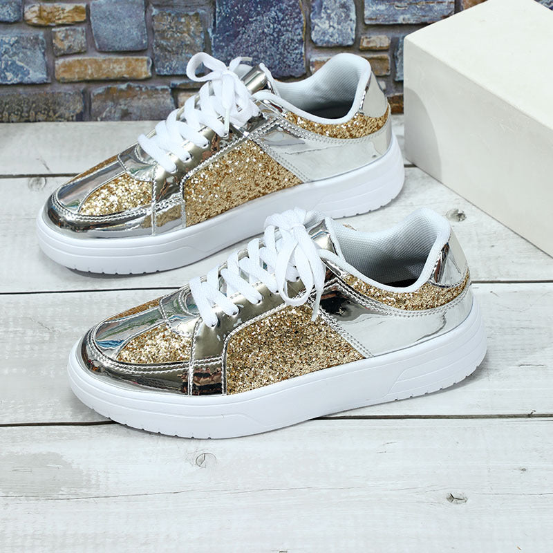 Women’s Fashion Glitter Sneakers Ivyshape