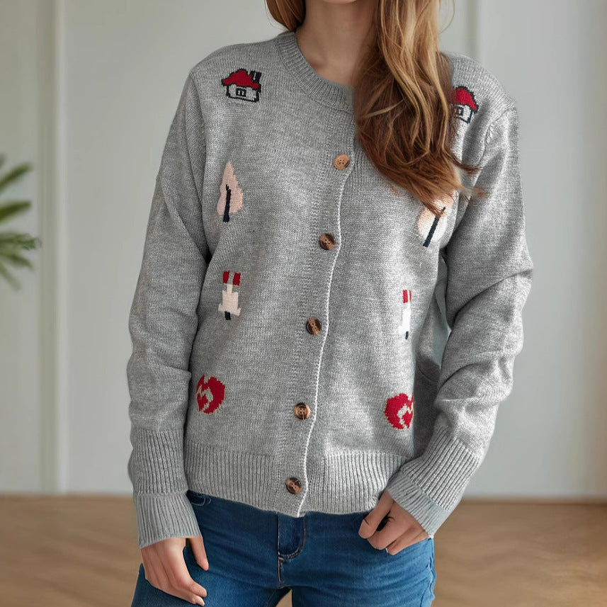 Women's cardigan with artistic motif Ivyshape