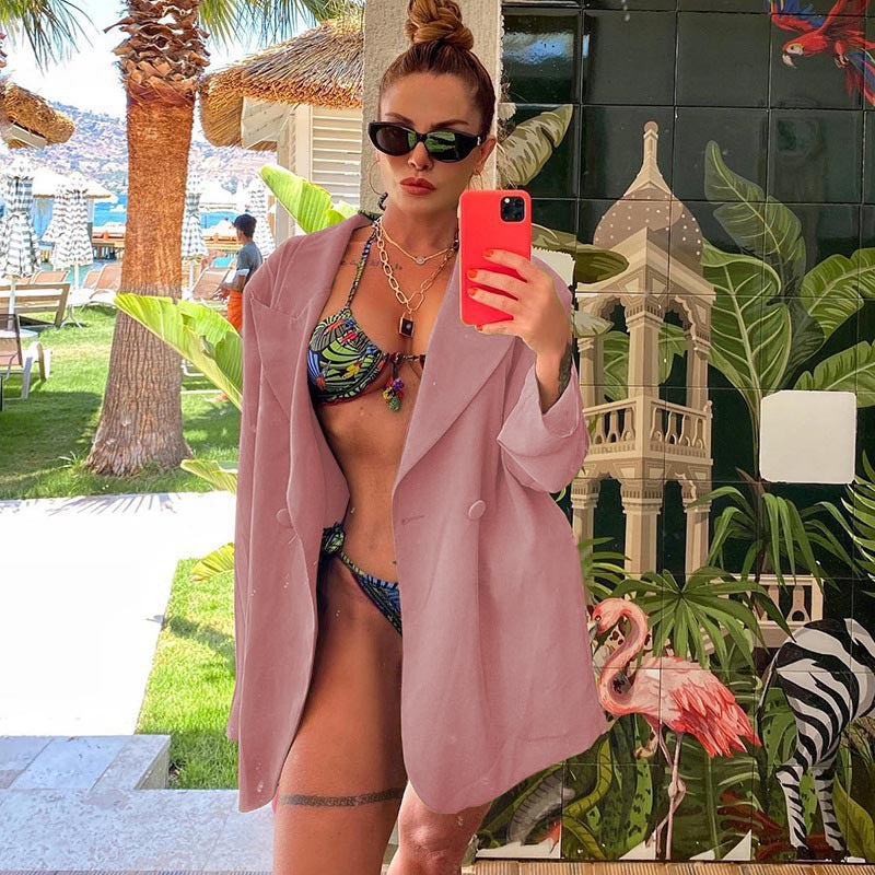 Women's oversized blazer with double button and elegant cut Ivyshape