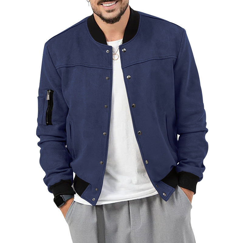 Men's fashionable bomber jacket with practical pockets and elastic cuffs Ivyshape