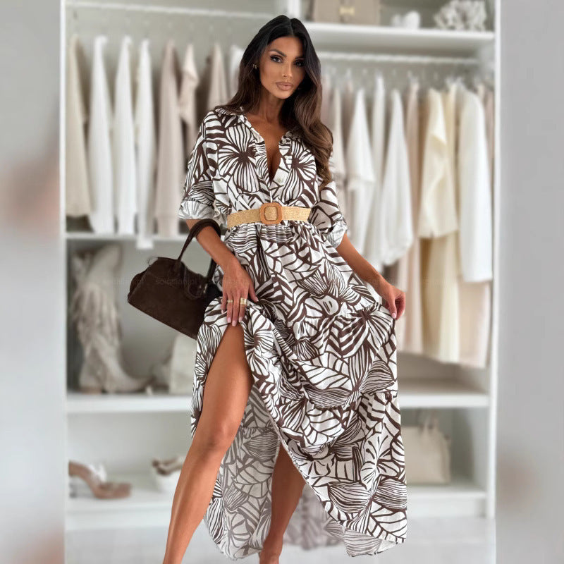 Ladies Bohemian Floral Wrap Maxi Dress Ivyshape