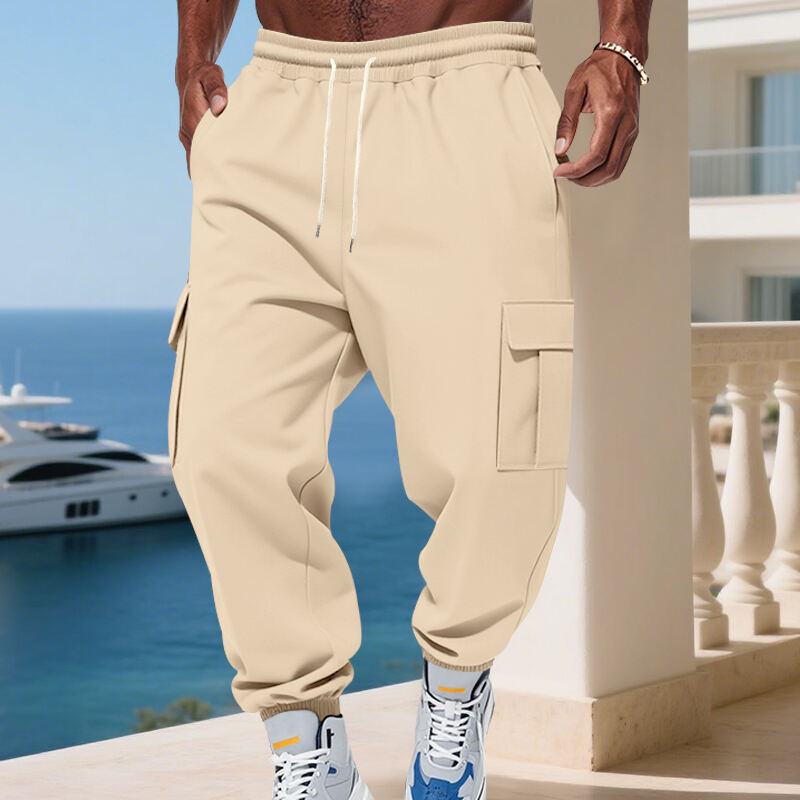 Men's cargo pants with elastic waistband Ivyshape