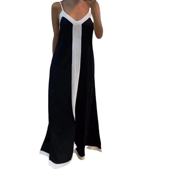 Ladies Elegant Maxi Dress with Deep V-Neck and Side Slit Ivyshape