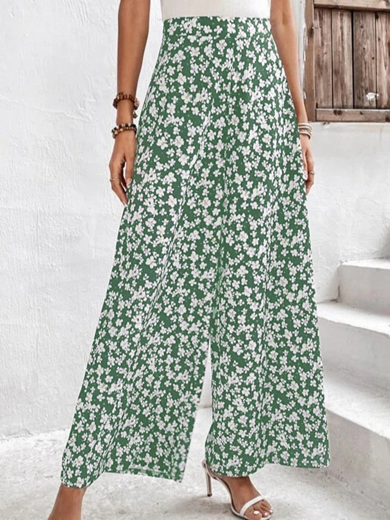 Women's Floral Pattern Palazzo Pants Ivyshape