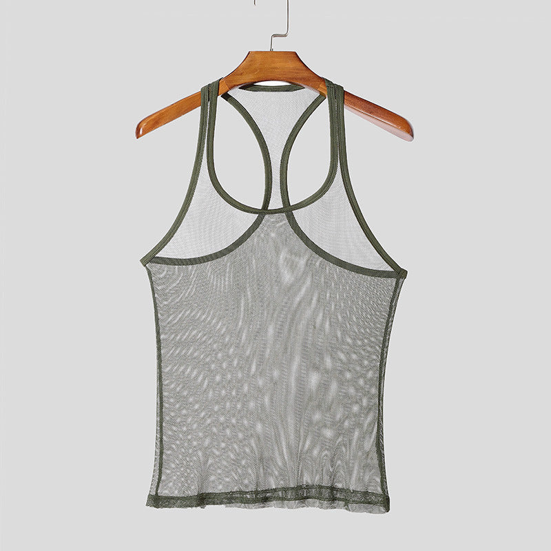 Men's Breathable Sports Tank Top with Racerback Design Ivyshape