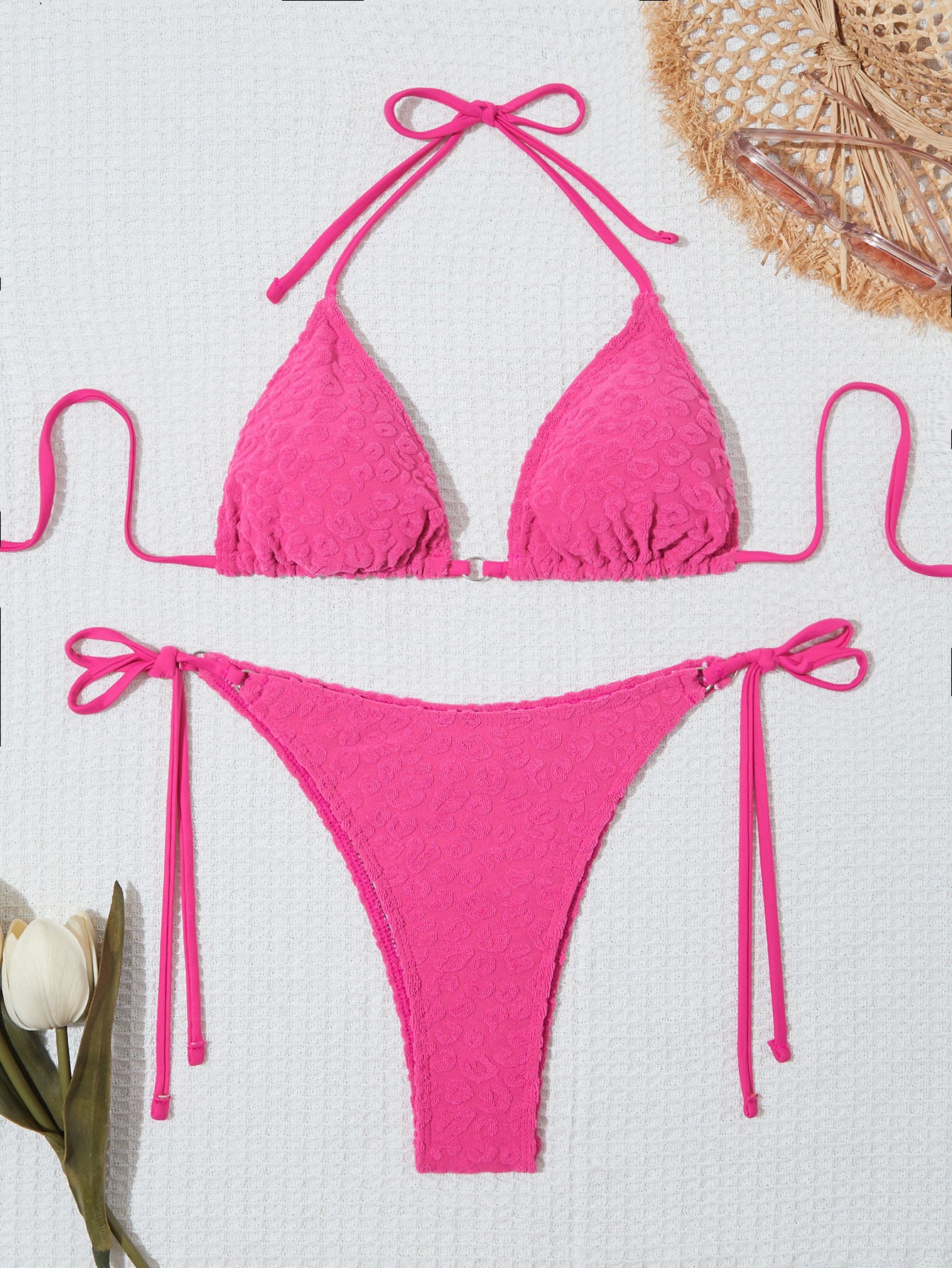 Women's bikini set with luxurious, textured fabric Ivyshape