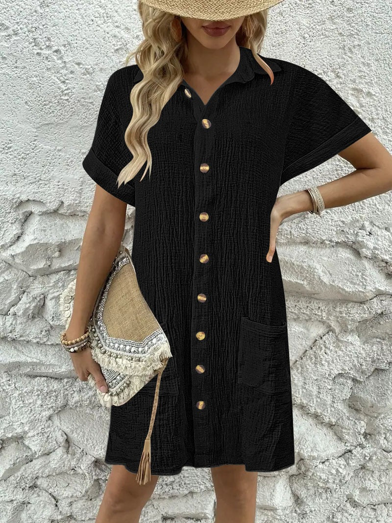 Ladies Knee-Length Shirt Dress Ivyshape