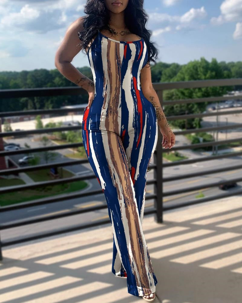 Women's jumpsuit in modern striped look Ivyshape