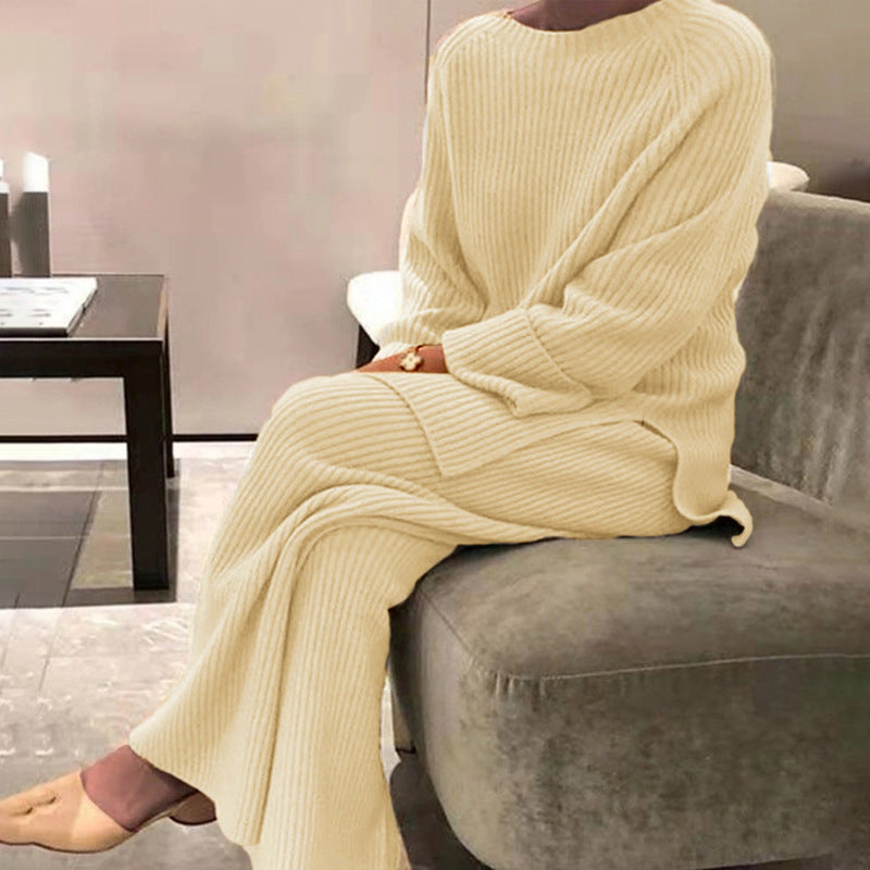 Women’s knit clothing set with loose fit and ribbed texture Ivyshape