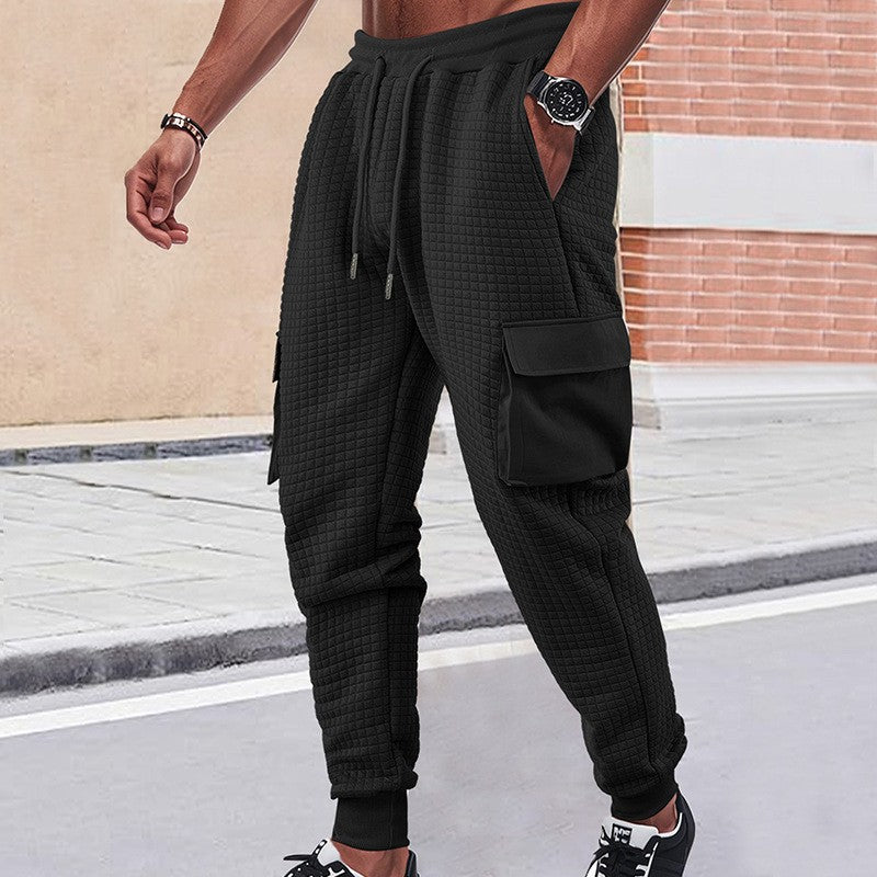 Men's leisure cargo pants with a comfortable fit and practical pockets Ivyshape