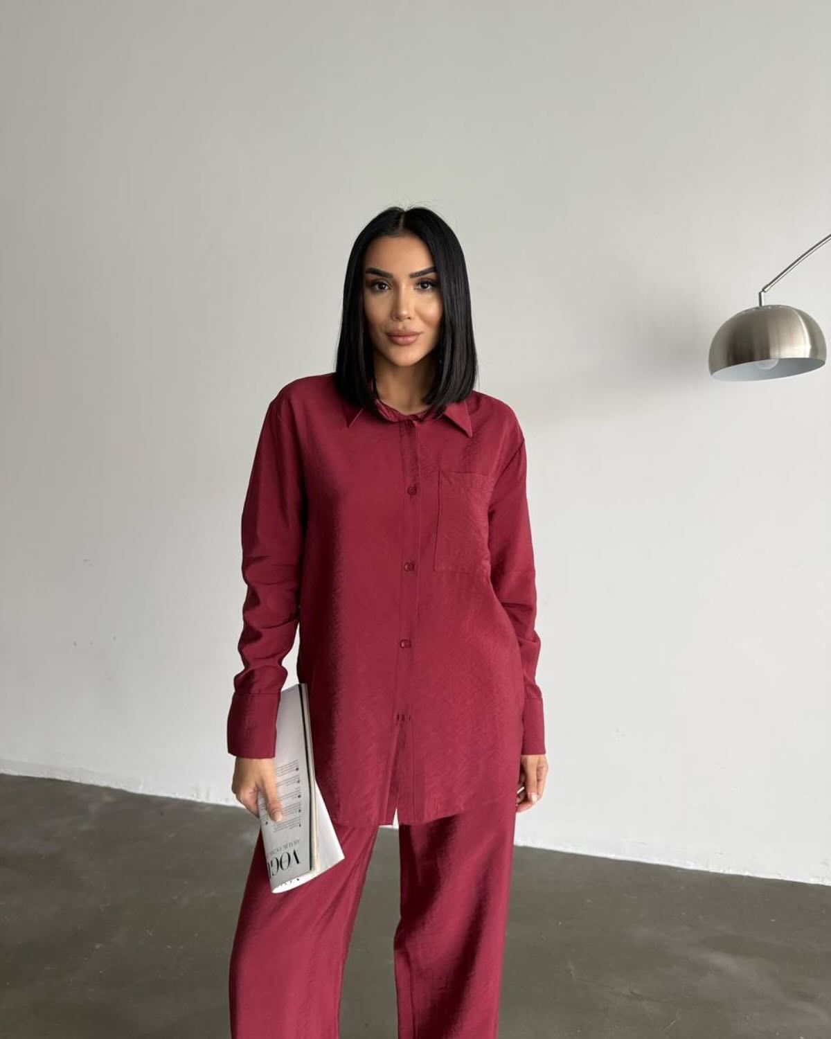 Women’s Long-Sleeved Silk Shirt with Fine Texture Ivyshape