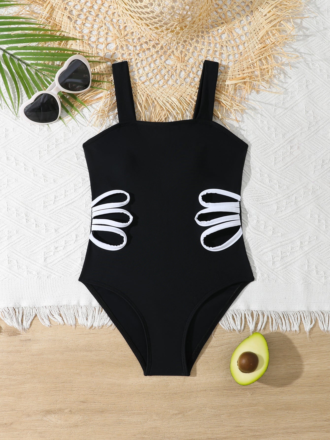 Women's One-Piece Swimsuit with Fashionable Cut-Out Design and Wide Straps Ivyshape