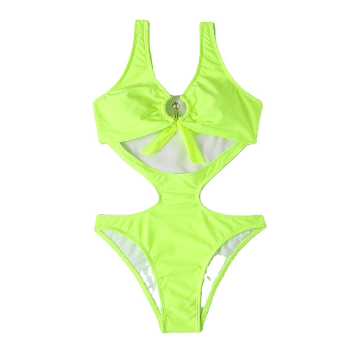 Ladies' one-piece swimsuit with stylish cut-out design and fashionable ring detail Ivyshape