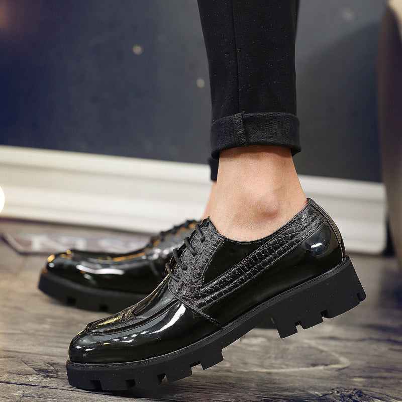 Ivyshape | Leather shoes in style with chunky sole for women