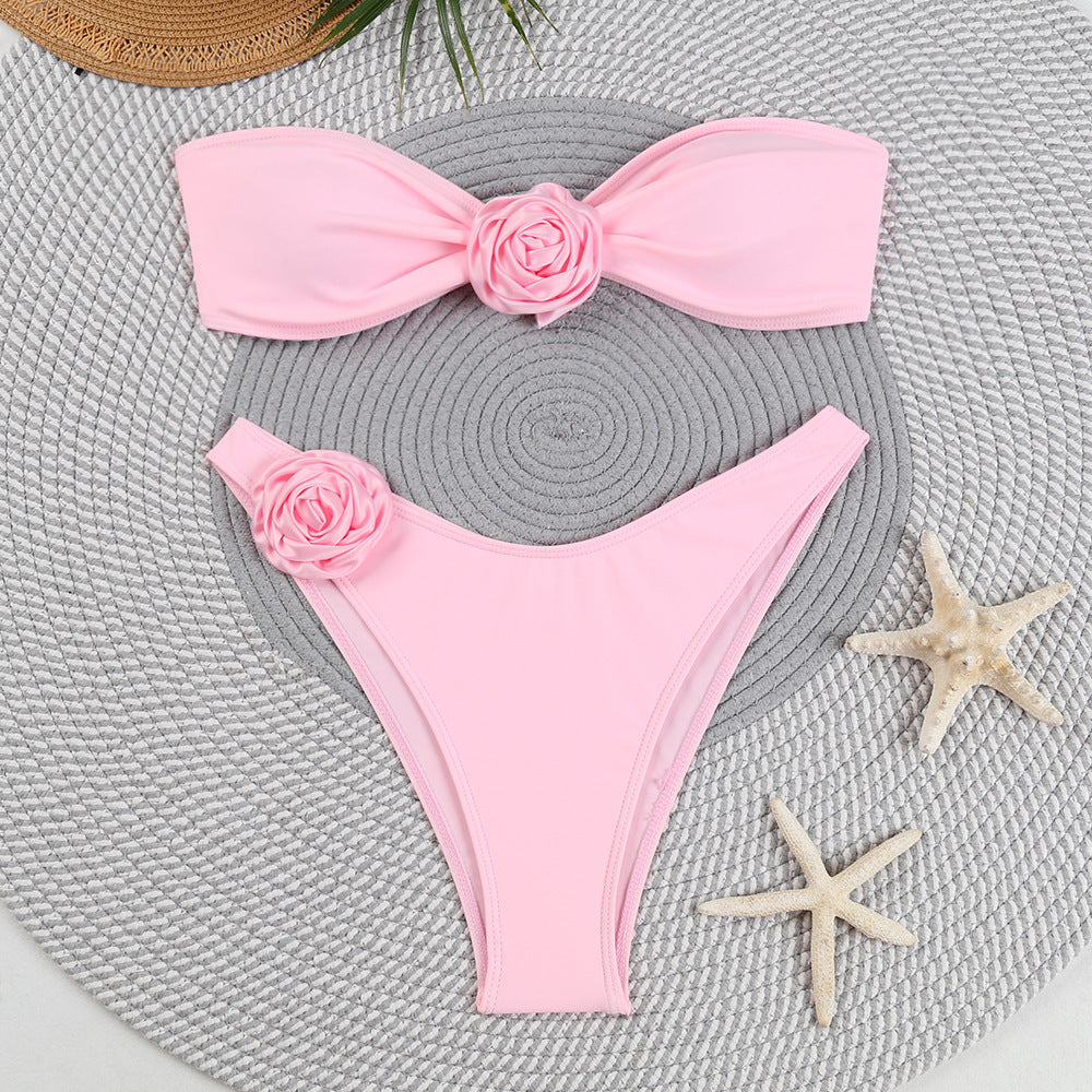 Women's Bandeau Bikini with Floral Design Ivyshape