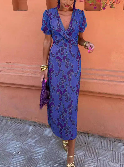Women Floral Wrap Maxi Dress Ivyshape