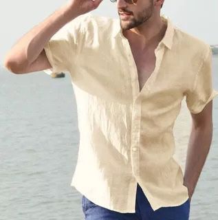 Men's Lightweight Linen Shirt Ivyshape