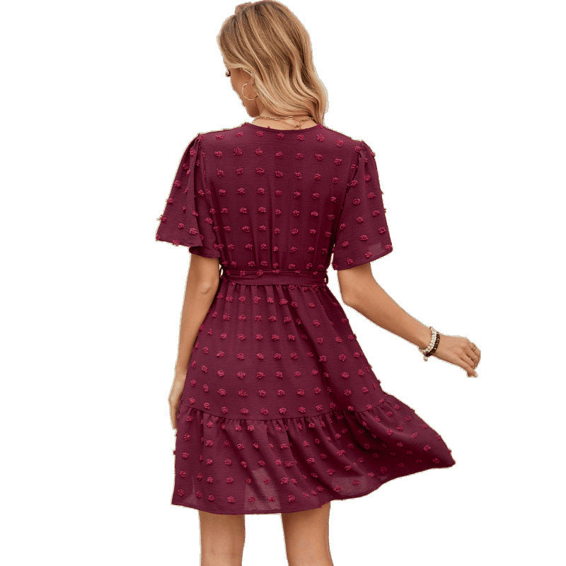 Women Elegant Wrap Dress with Tiered Skirt Ivyshape