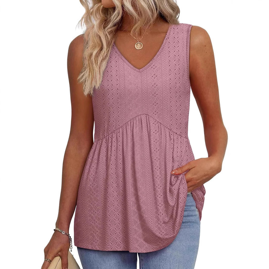 Women Leisure V-Neck Tank Top Ivyshape