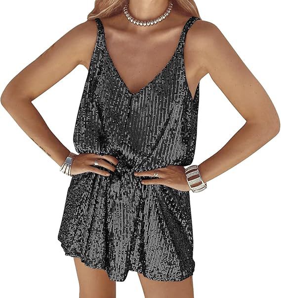 Women's Shimmering Jumpsuit with Low Neckline Ivyshape