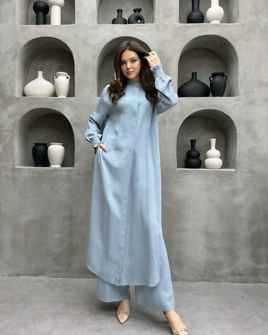 Women's Elegant Shirt Dress with Playful Hem Ivyshape