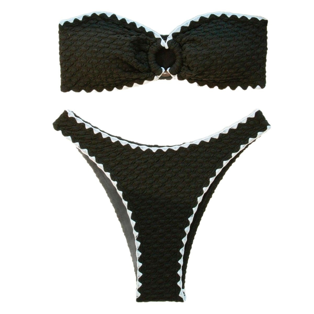 Women's bandeau bikini with wave-shaped design and keyhole opening Ivyshape