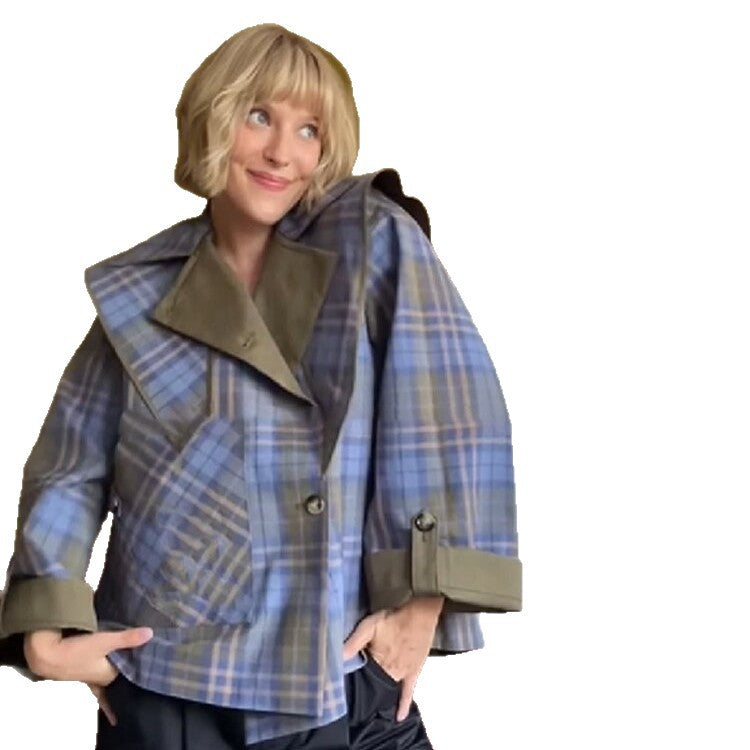 Women Fashionable Jacket with Extraordinary Collar and Unique Design Ivyshape