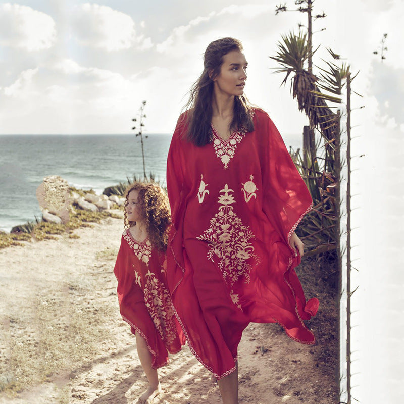Women's beach kaftan with intricate embroidery and airy fit Ivyshape