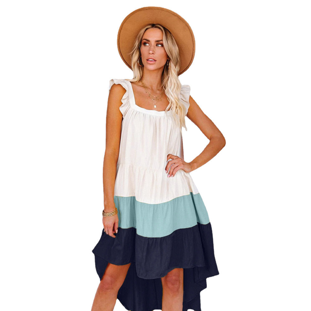 Women Ruffled Hem High-Low Dress Ivyshape