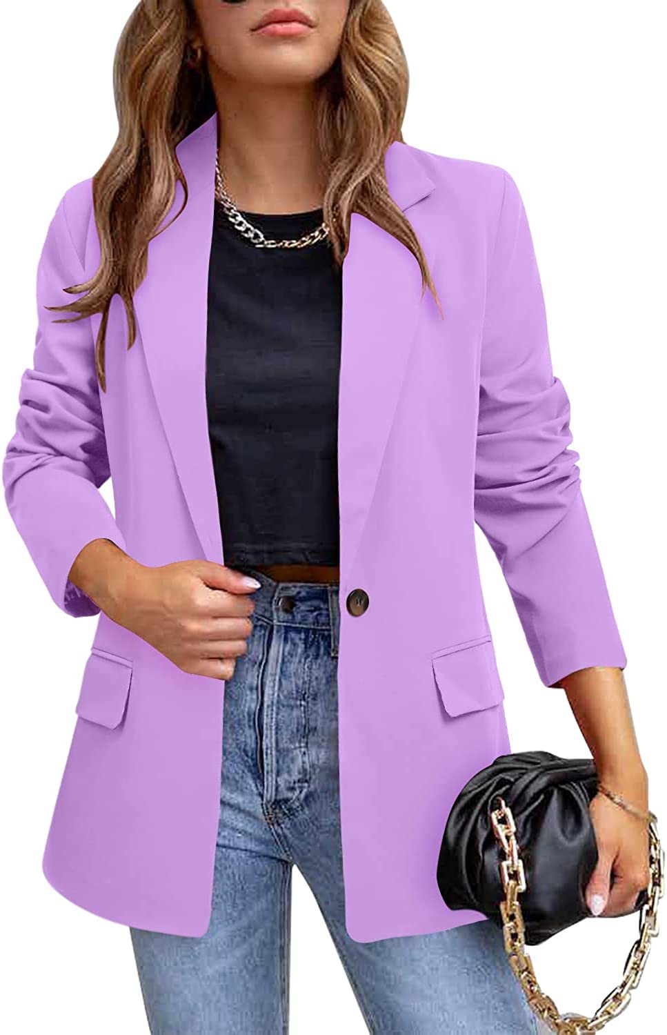 Women's trendy blazer with tailored cut and large pockets Ivyshape
