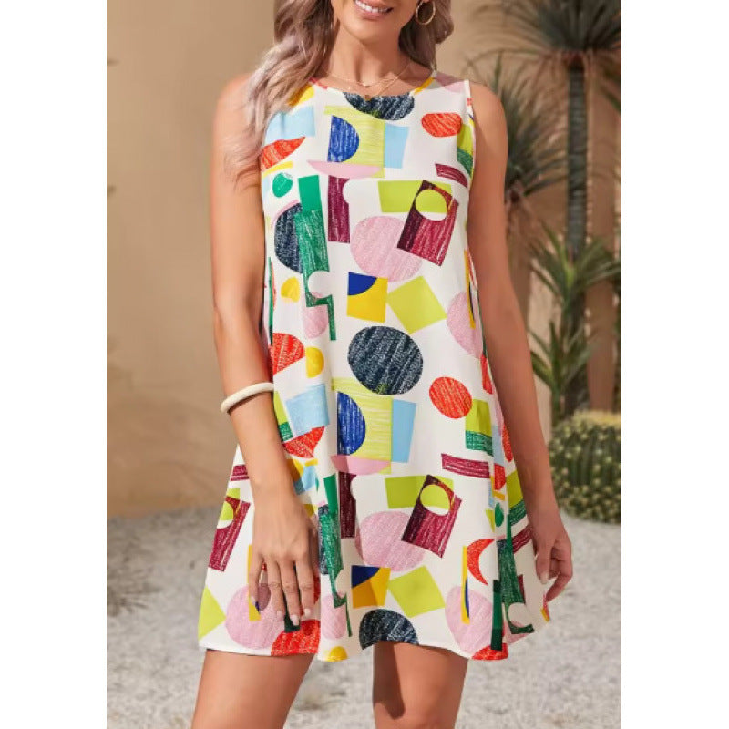 Women Sleeveless Casual Shift Dress Ivyshape