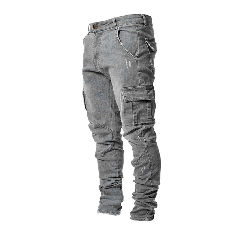 Men's cargo jeans in a casual design with structured pockets Ivyshape