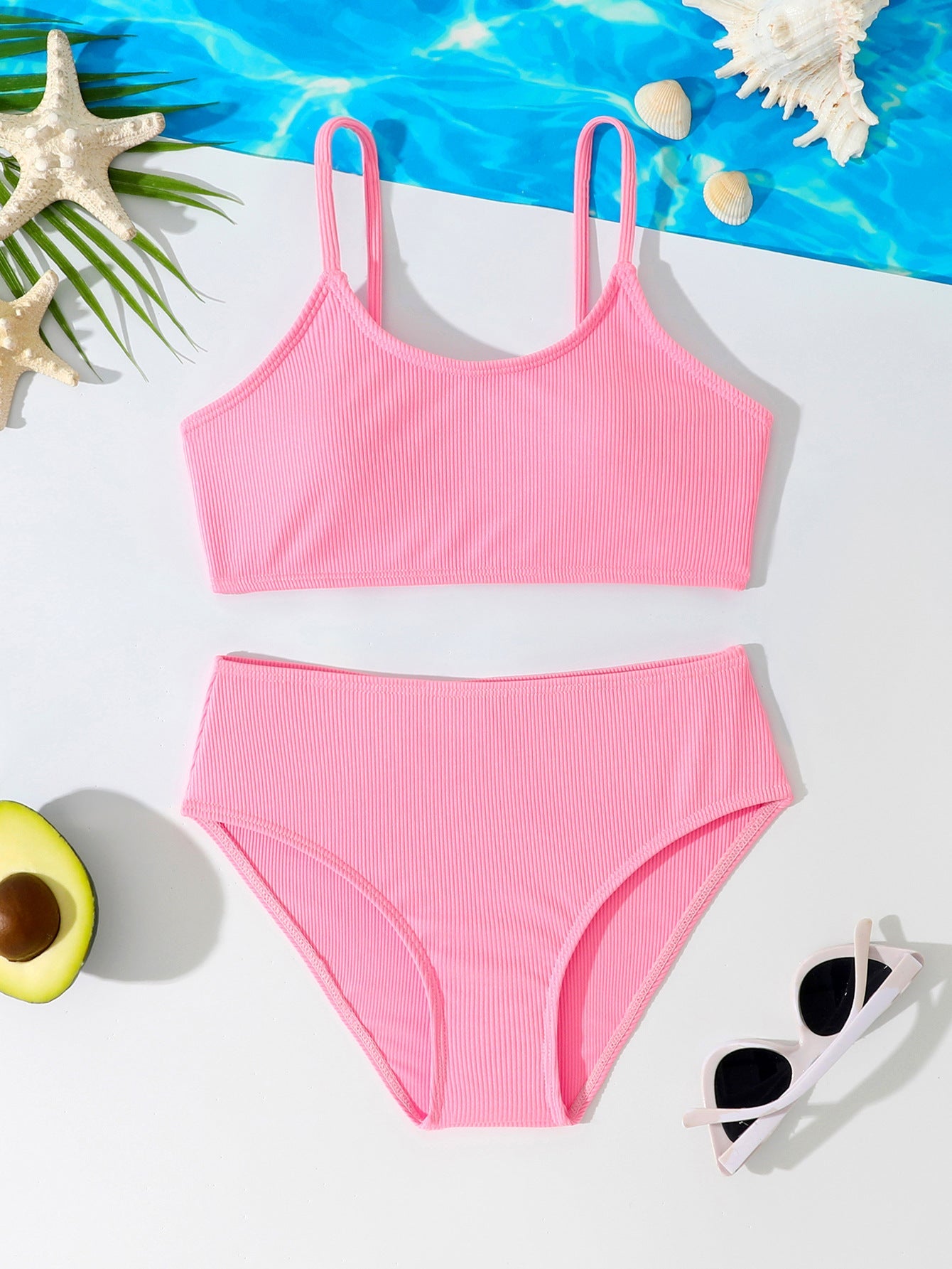 Women's Sporty Bikini with sophisticated ribbed design and high-cut panties Ivyshape