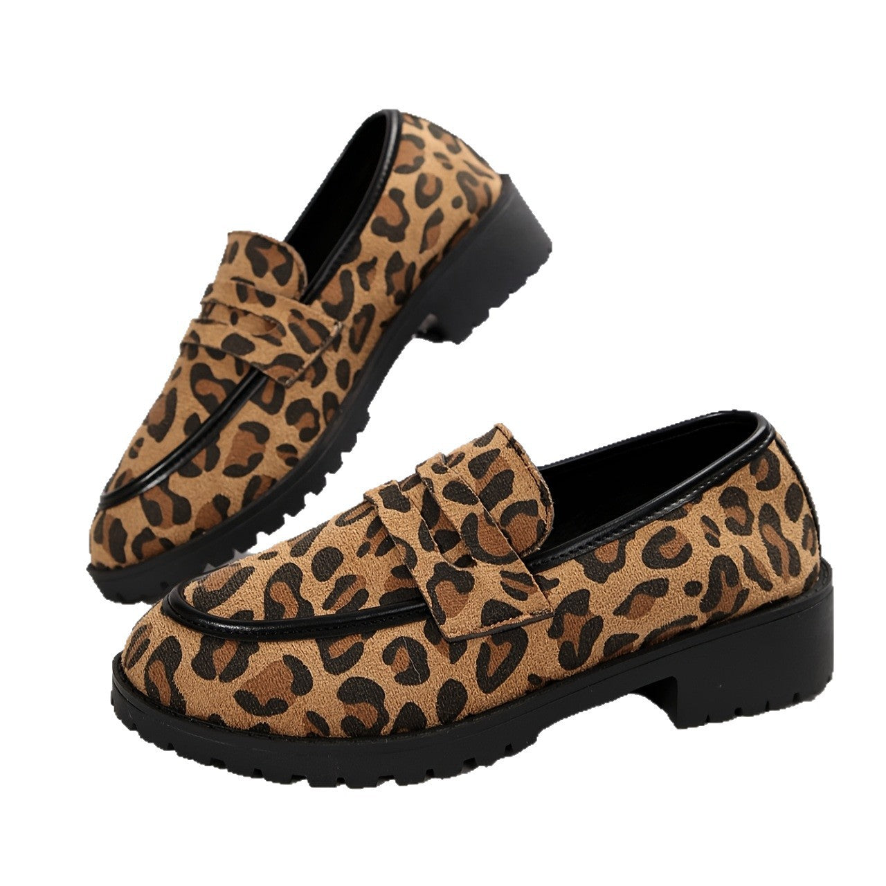 Ladies moccasin shoes with stylish leopard print and comfortable insole Ivyshape