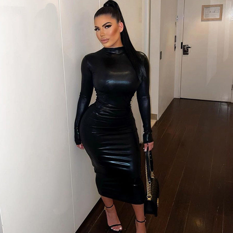 Ladies Long Sleeve Bodycon Midi Dress Ivyshape