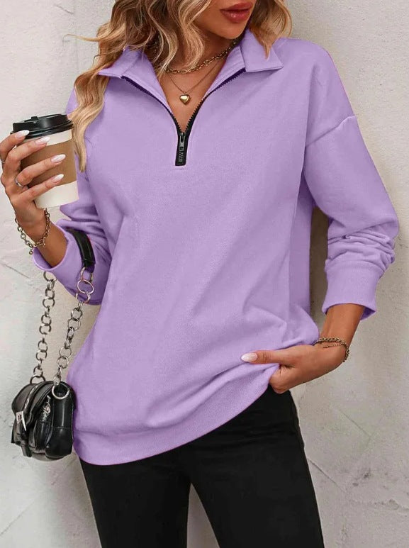 Women's sweatshirt with half zipper Ivyshape