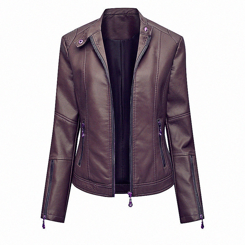 Women's Faux Leather Biker Jacket Ivyshape