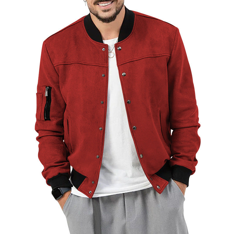 Men's fashionable bomber jacket with practical pockets and elastic cuffs Ivyshape
