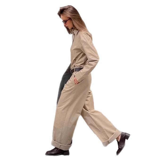 Women Elegant Utility Jumpsuit with tailored fit and practical pockets Ivyshape