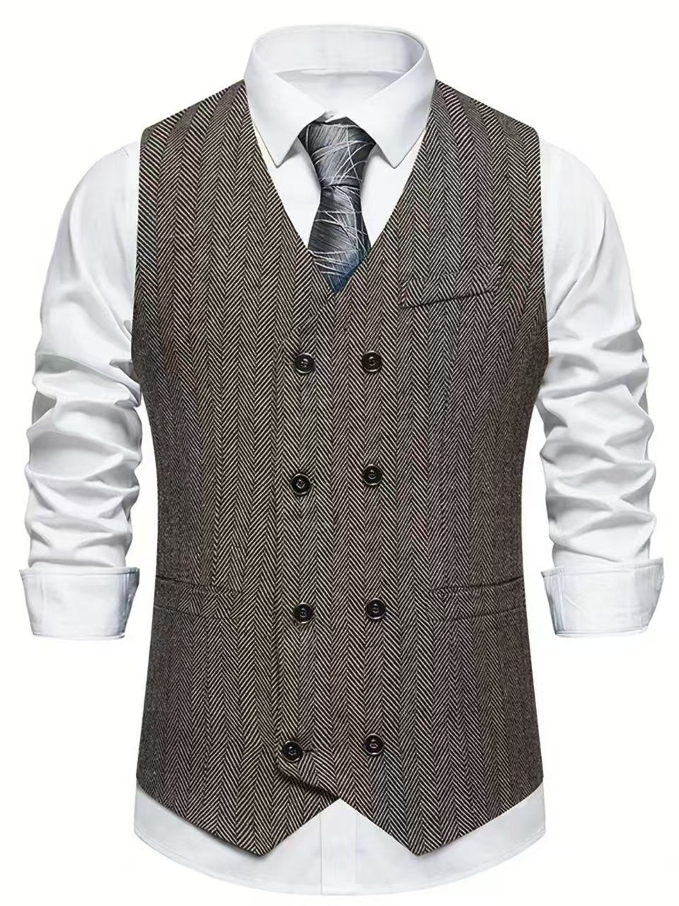 Men's tailored vest in houndstooth pattern Ivyshape
