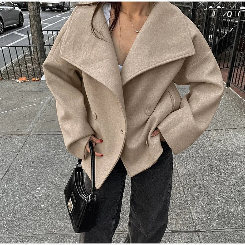 Women's Oversize Wool Coat Ivyshape