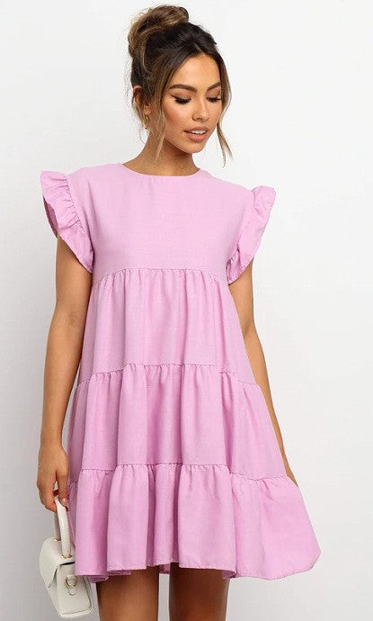 Women Casual Dress with Ruffle Details and Fitted Silhouette Ivyshape