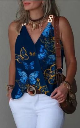 Ladies Stylish Sequin-coated V-neck Tank Top Ivyshape