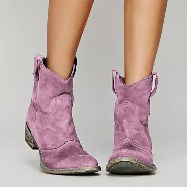 Ivyshape | Cowboy Ankle Boot in Vintage Style