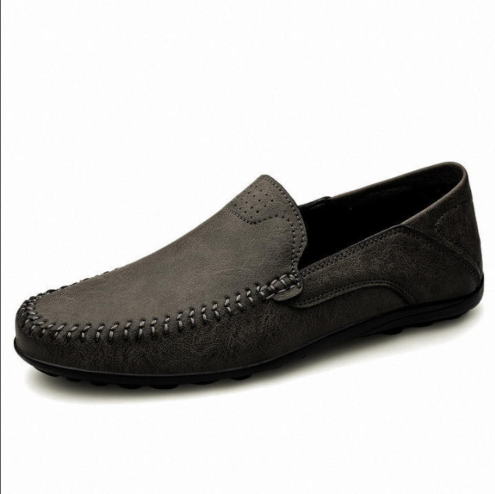 Ivyshape | Comfortable Leather Moccasins for Men Made of Pure Genuine Leather in Solid Color