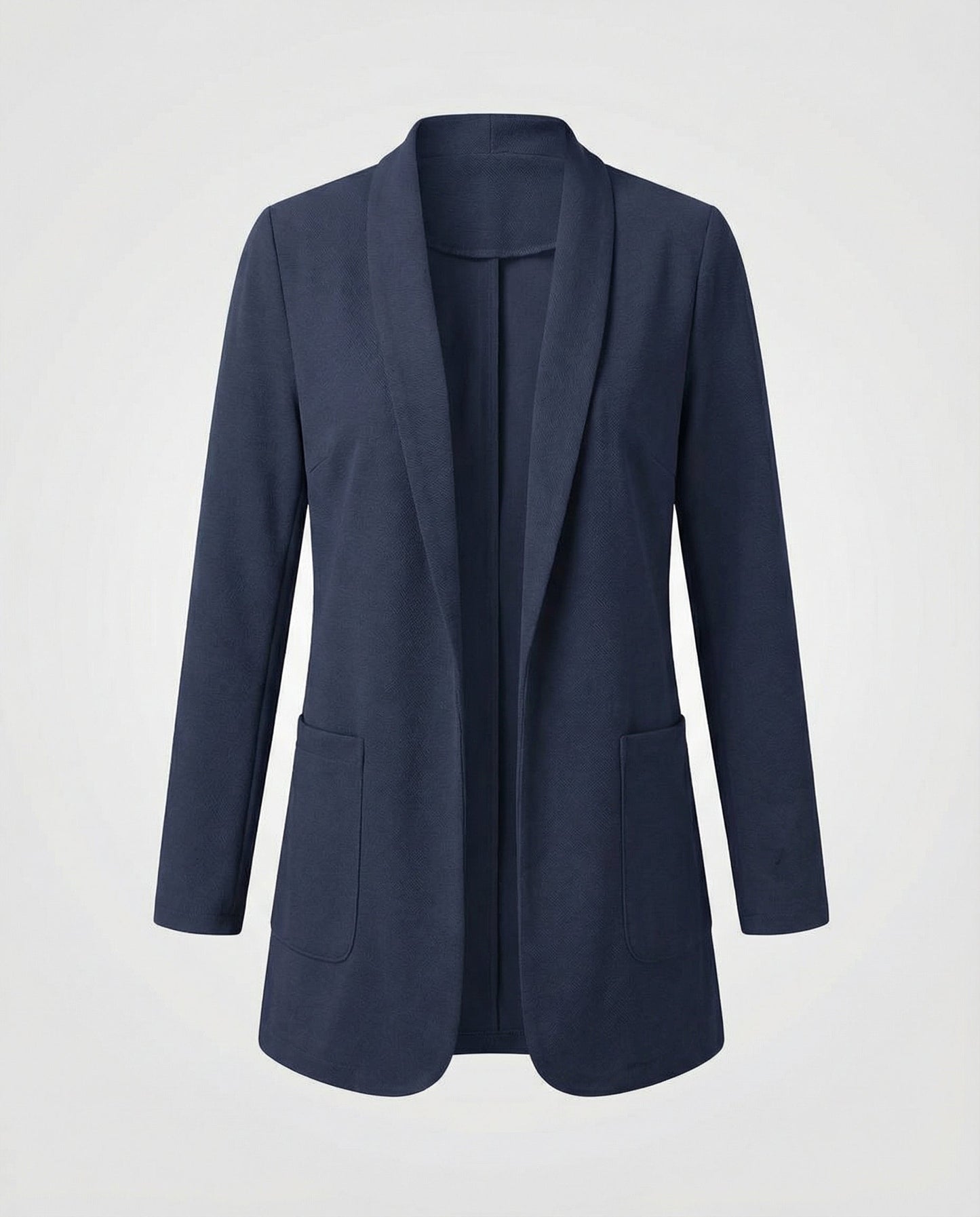fitted elegant blazer with open-front design and tailored silhouette