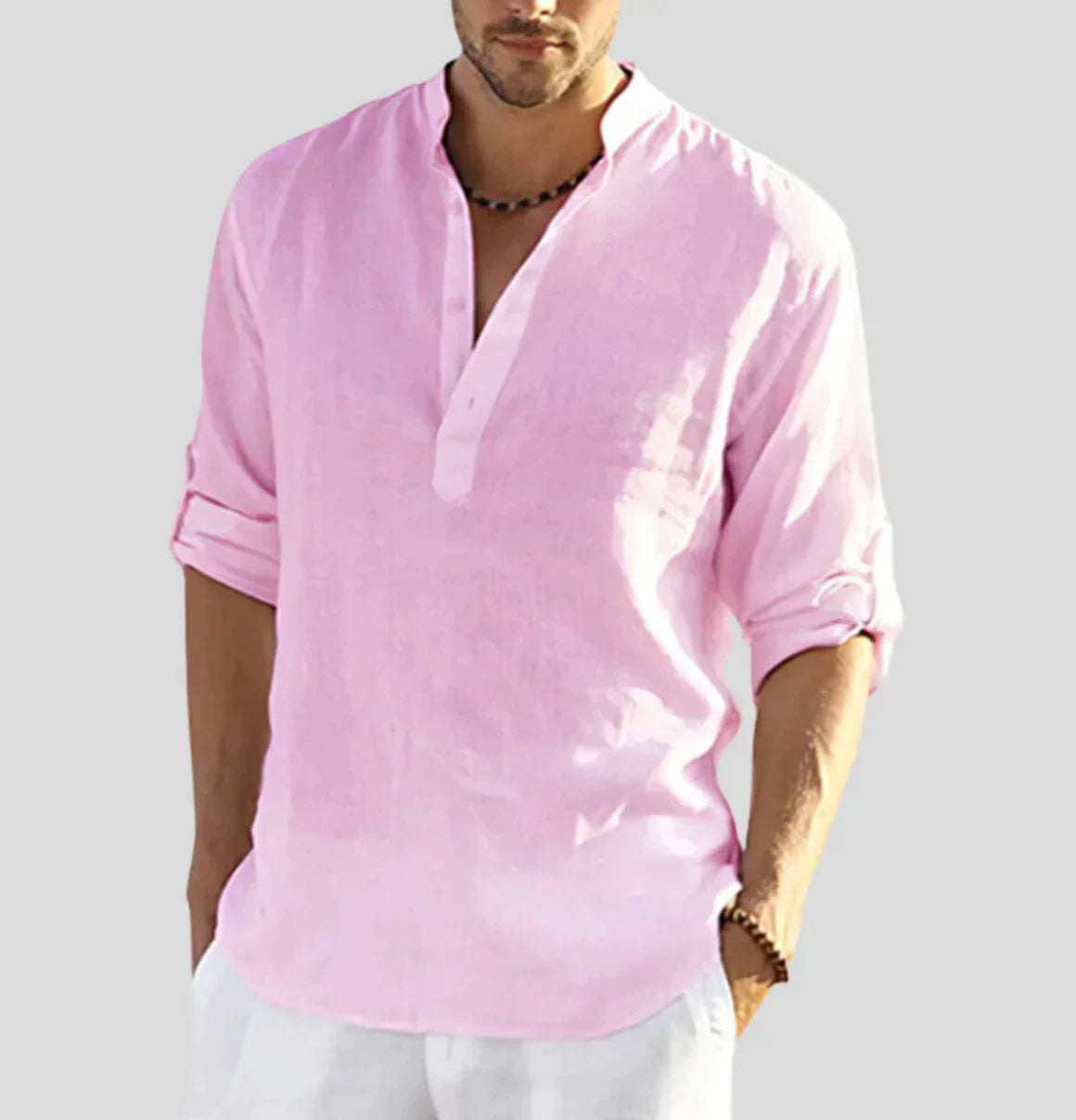 IvyShape | Elegant Linen Shirt for Men