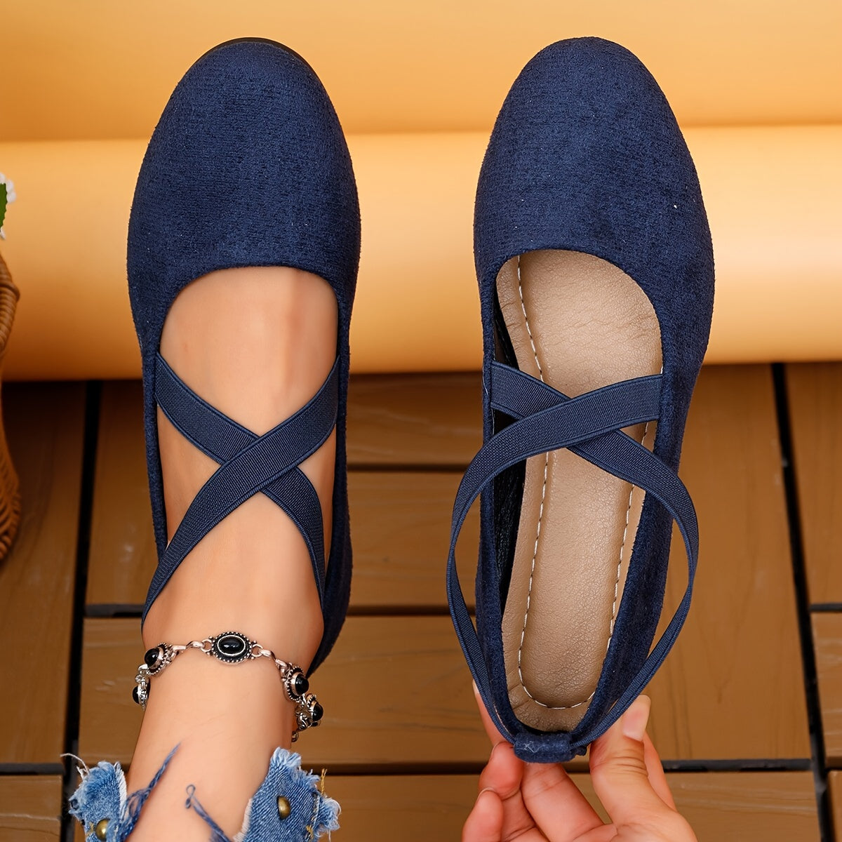 IvyShape | Comfortable Flat Wedges
