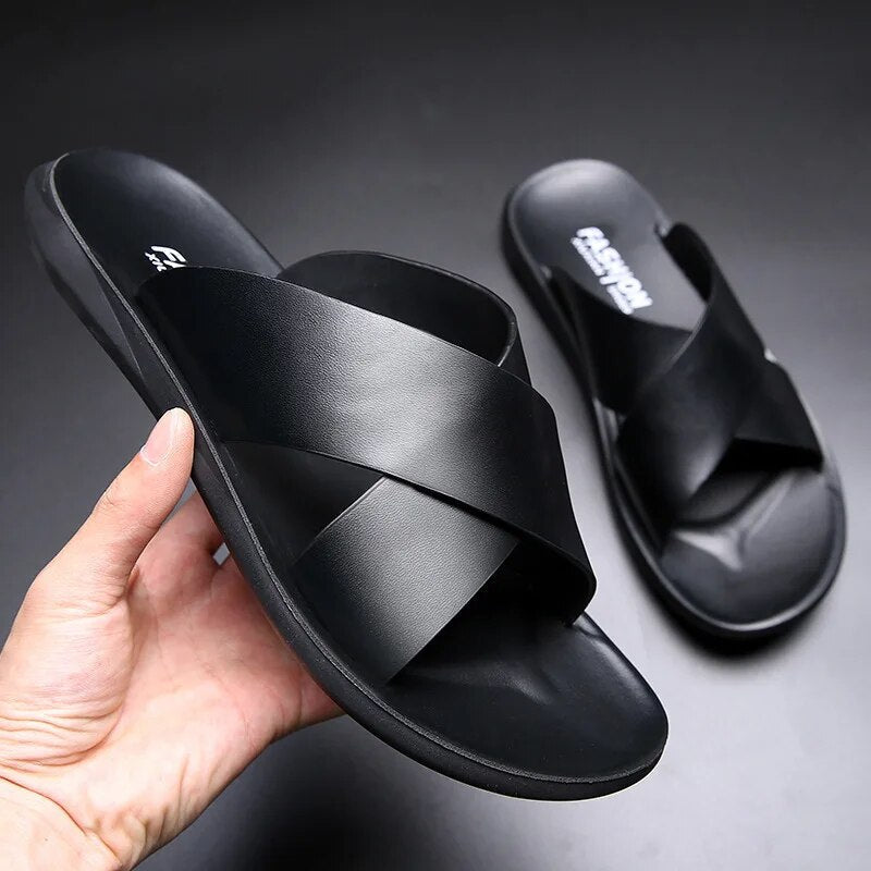 Ivyshape | Casual Non-Slip Leather Sandals